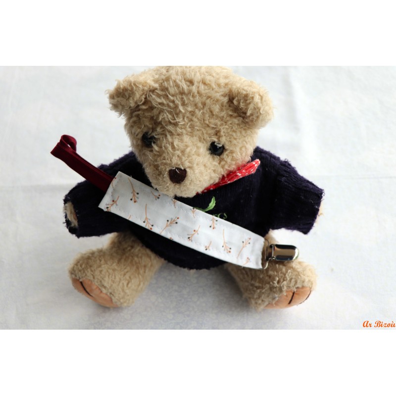 Attache tétine feuillage