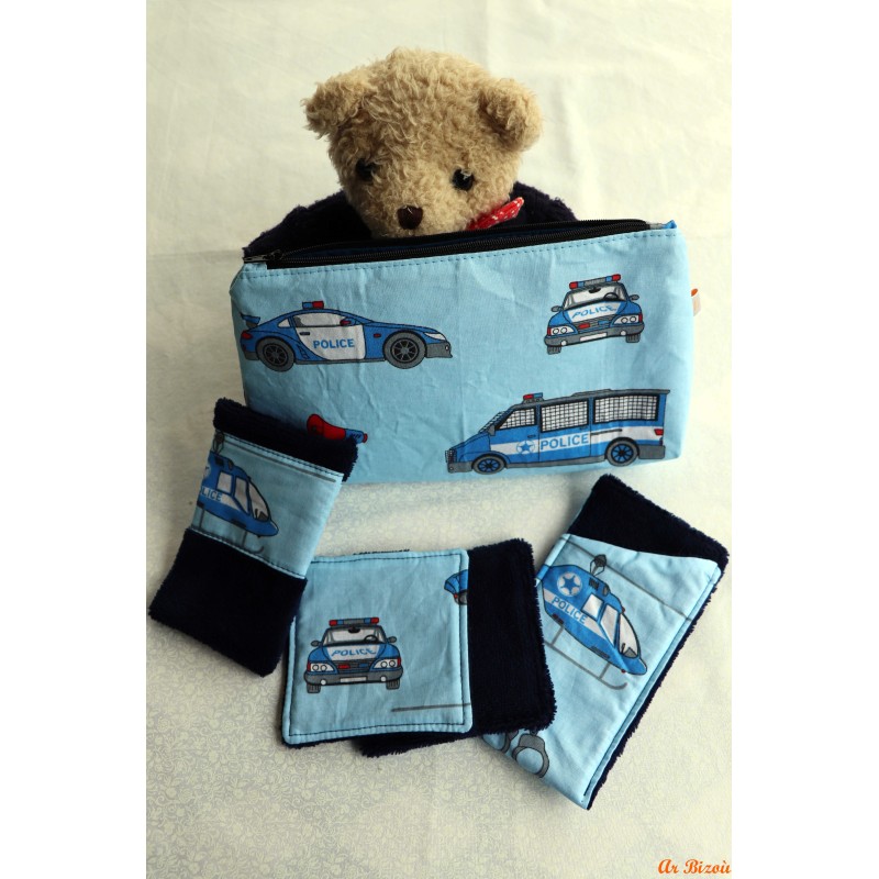 Trousse de toilette enfant et ses accessoires police