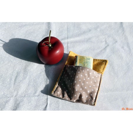 Housse pour savon pois beige
