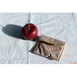 Housse pour savon pois beige