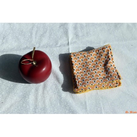 Lot de 4 lingettes éventail et fleur jaune