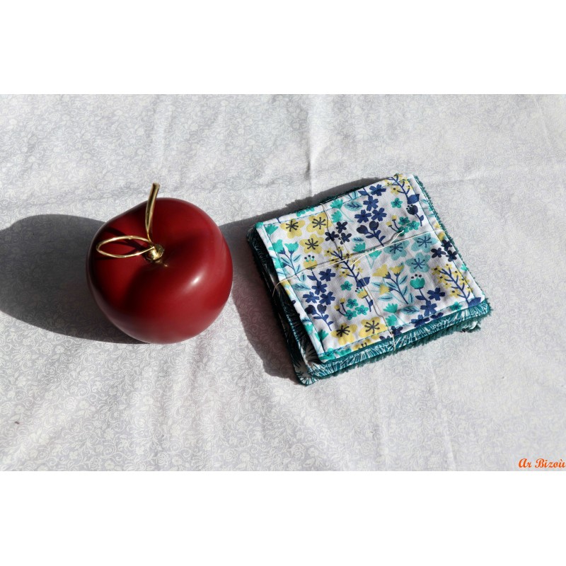 Lot de 4 lingettes printanières bleues