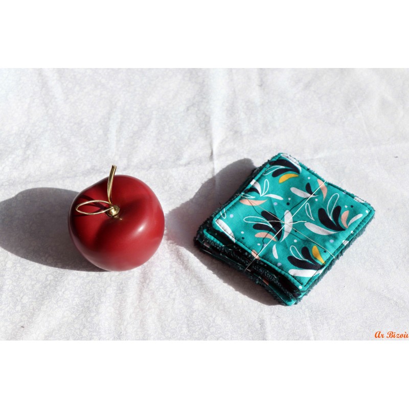 Lot de 4 lingettes feuillage vert