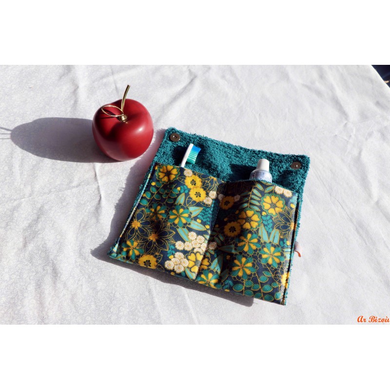 Housse adulte brosse à dents et dentifrice Bouquet jaune