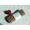 Lot de 4 feuilles d'essuie-tout fleurie noir et rouge