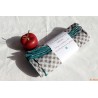 Lot de 4 feuilles d'essuie-tout géométrie noir et vert d'eau