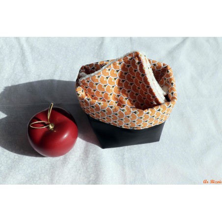 Lot de 4 lingettes et son panier éventail moutarde