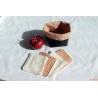 Lot de 4 lingettes et son panier éventail moutarde