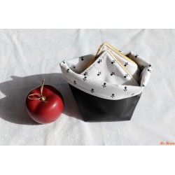 Lot de 4 lingettes et son panier hermine