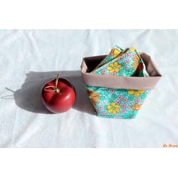 Lot de 4 lingettes et son panier année 60