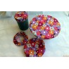 Lot de 4 couvercles année 60 mauve