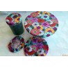 Lot de 4 couvercles année 60 rose