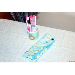 Housse enfant brosse à dents et dentifrice papillon