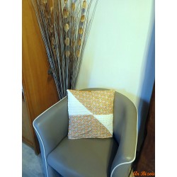 Coussin housse printemps/été - automne/hiver feuillage camel