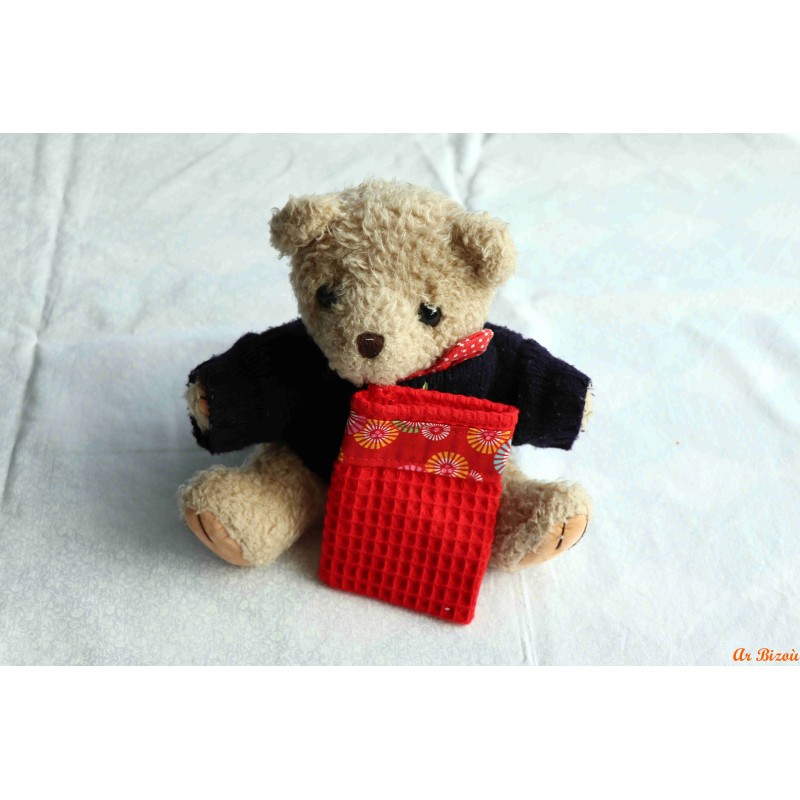 Gant de toilette enfant rouge artifice