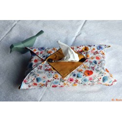 Housse origami pour boîte à mouchoirs fleurs 3D