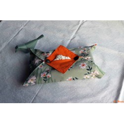 Housse origami pour boîte à mouchoirs floral vert