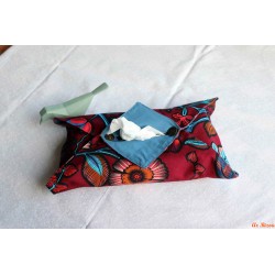 Housse origami pour boîte à mouchoirs floral bordeaux