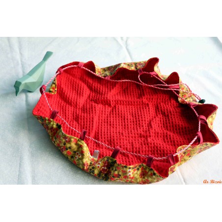 Pied sec floral jaune et rouge