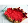 Pied sec floral jaune et rouge