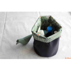 Panier rond floral vert