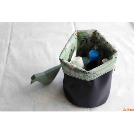 Panier rond floral vert