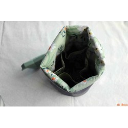 Panier rond floral vert