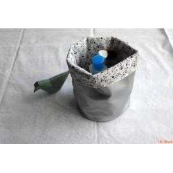 Panier rond floral bleu