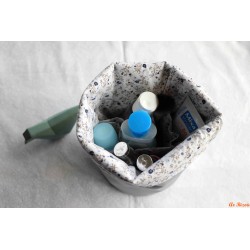 Panier rond floral bleu