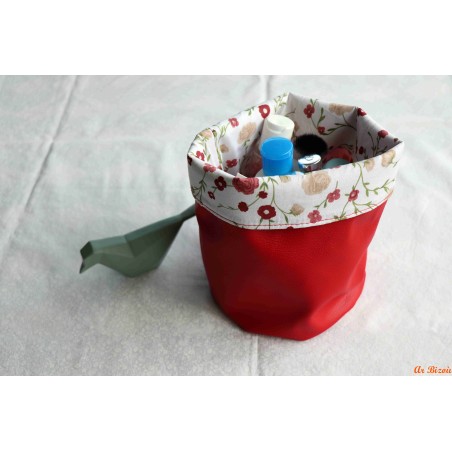 Panier rond floral rouge
