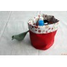 Panier rond floral rouge