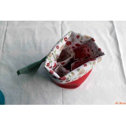 Panier rond floral rouge
