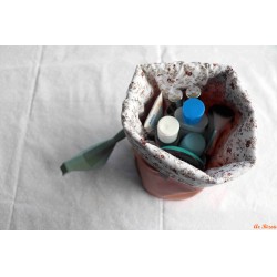 Panier rond floral brun