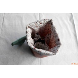 Panier rond floral brun