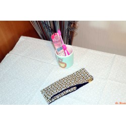 Housse enfant brosse à dents et dentifrice fleurie