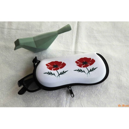 Etui à lunettes sublimé coquelicot