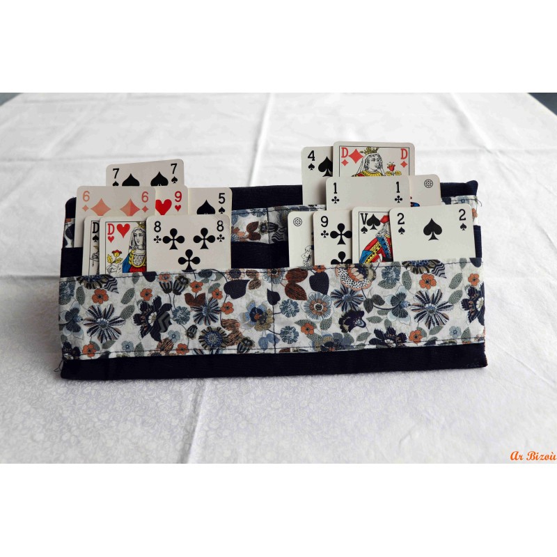 Support de cartes Fleurs bleues