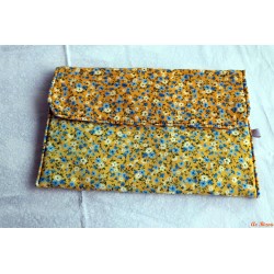 Housse de protection pour livre xl petites fleurs bleues