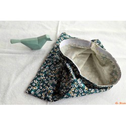 Sac réutilisable à salade petites fleurs blanches