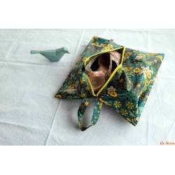 Sac à chaussures fleurs jaunes