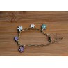 Bracelet de breloques fleurs multicolores