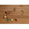 Bracelet de breloques fleurs multicolores et coccinelles