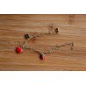 Bracelet de breloques fleur, coccinelle, pomme