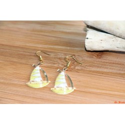 Boucles d'oreilles bateaux jaunes