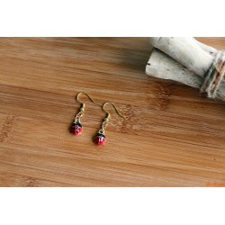 Boucles d'oreilles coccinelles
