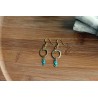 Boucles d'oreilles cercles hippocampes bleus
