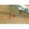 Boucles d'oreilles fleurs et gouttes allongées rouges