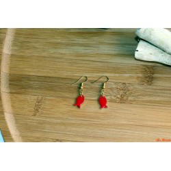 Boucles d'oreilles poissons rouges