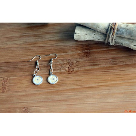 Boucles d'oreilles fleurs séchées jaunes