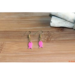 Boucles d'oreilles poissons fuchsias